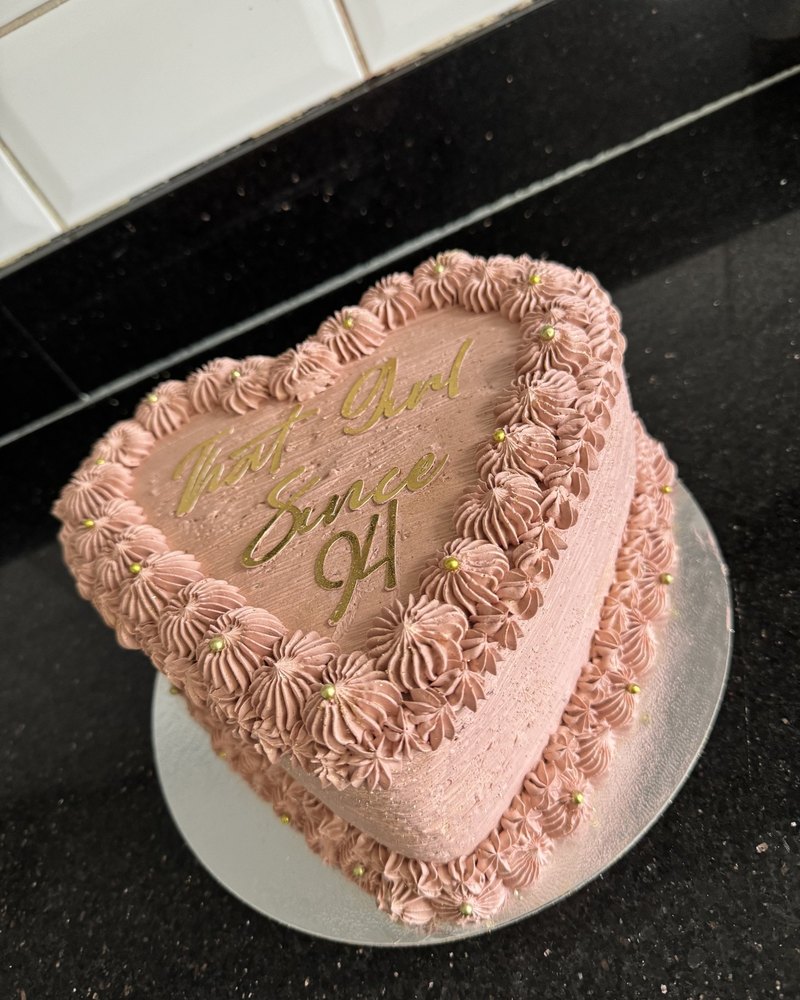 Rose gold heart cake
